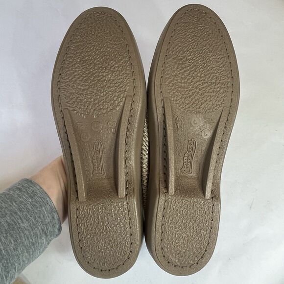 NEW Arcopedico Sz 43/10 Womens Tan Knit Mesh Slip On Loafers Sock Shoes Anatomic - Picture 8 of 15